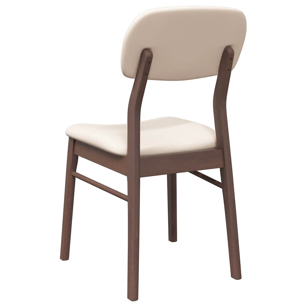 Chaises à manger coussins 2 pcs marron bois massif caoutchouc - XIOS