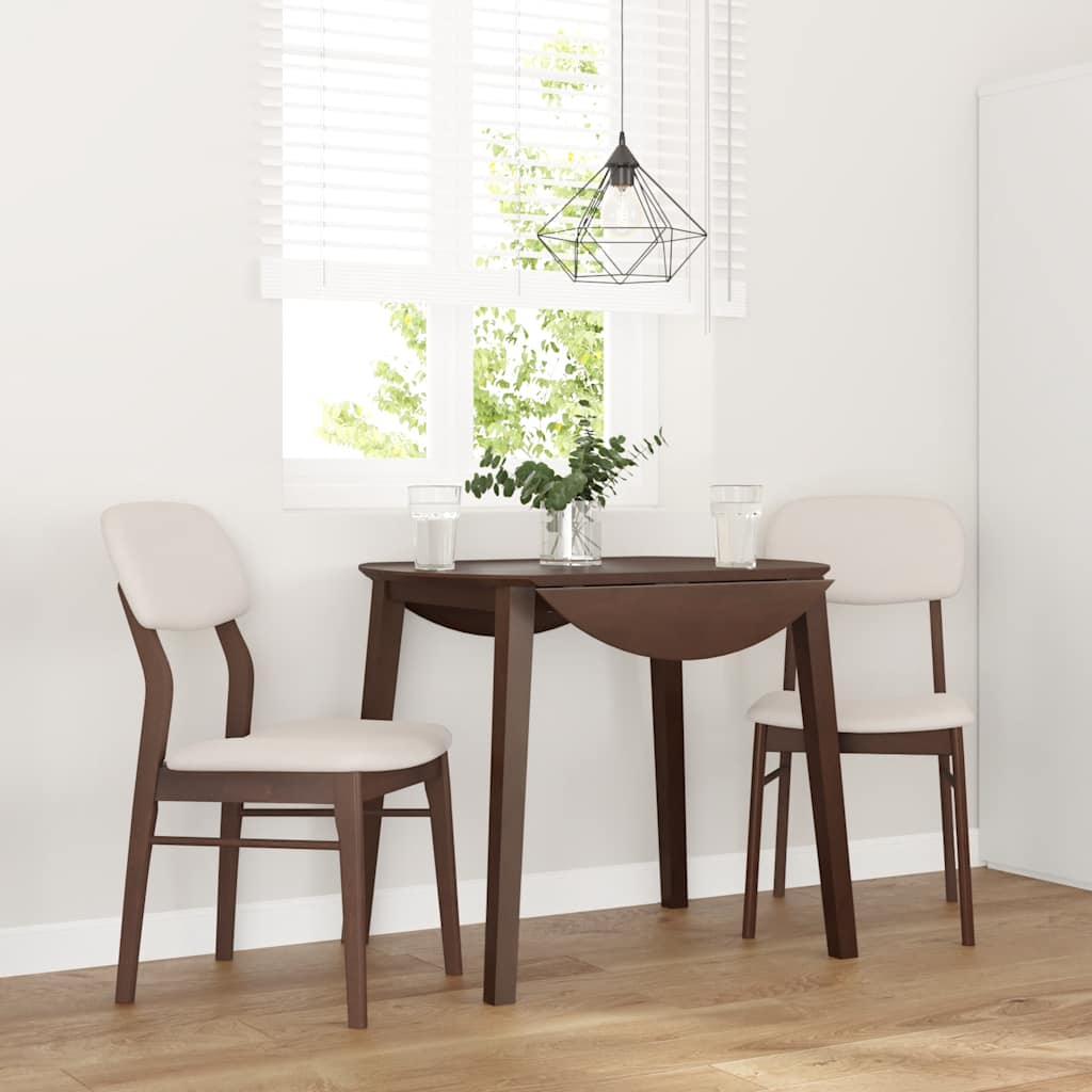 Chaises à manger coussins 2 pcs marron bois massif caoutchouc - XIOS