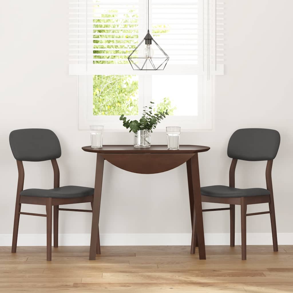 Chaises à manger coussins 2 pcs marron bois massif caoutchouc - XIOS