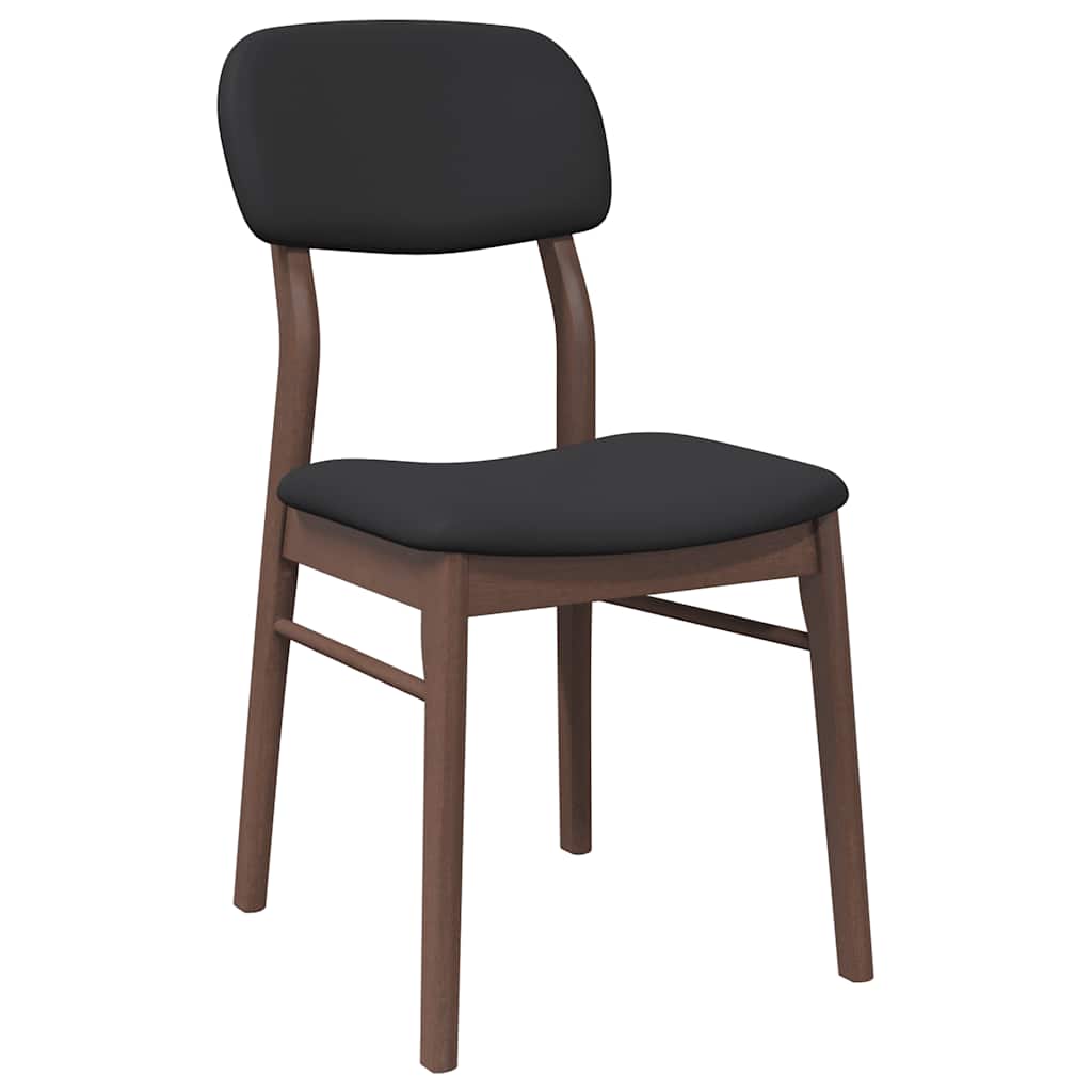 Chaises à manger coussins 2 pcs marron bois massif caoutchouc - XIOS