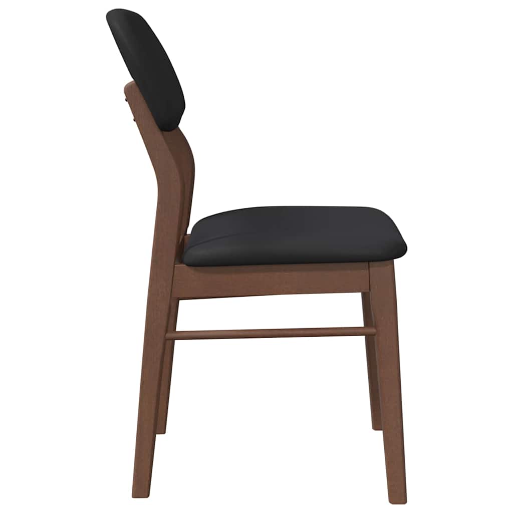 Chaises à manger coussins 2 pcs marron bois massif caoutchouc - XIOS