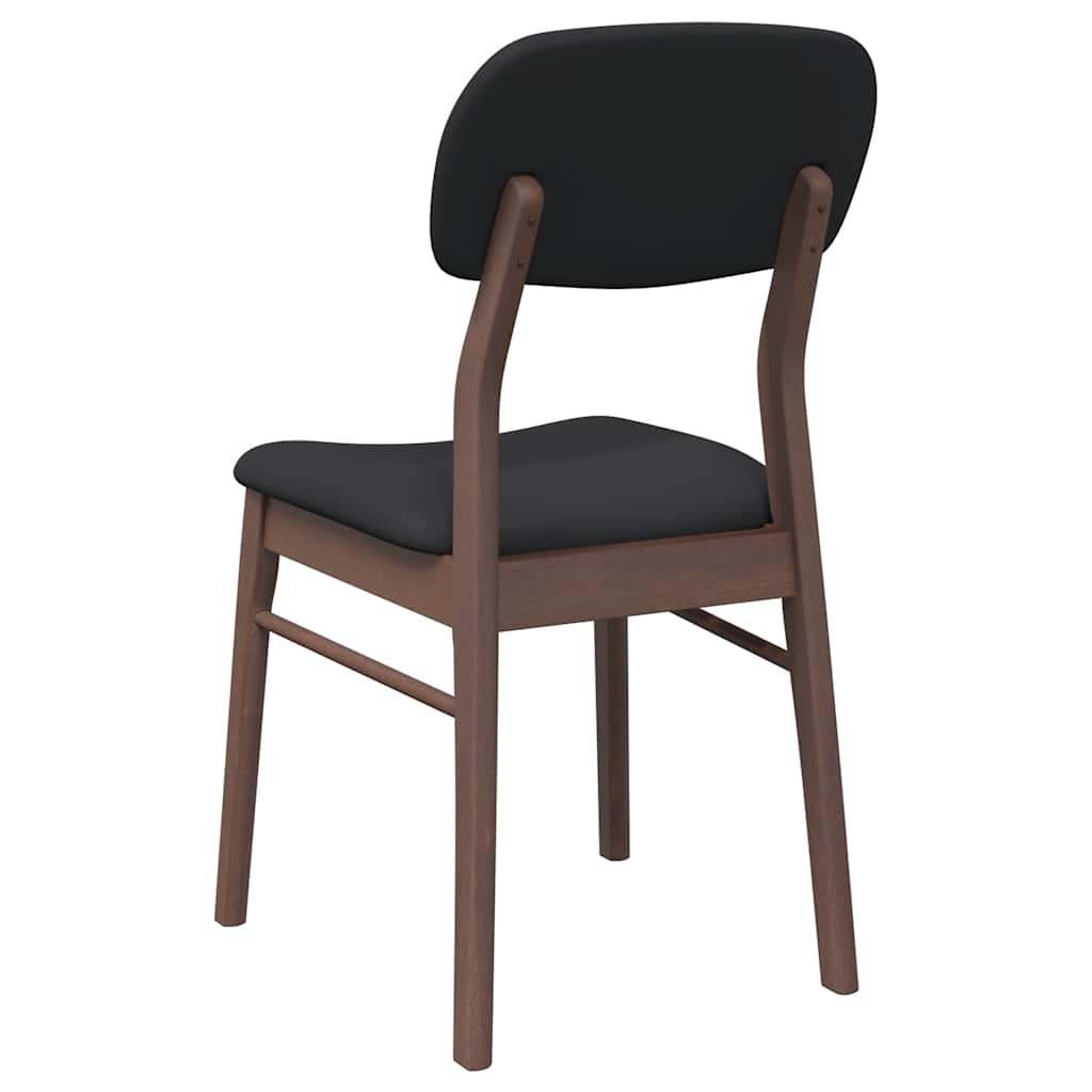 Chaises à manger coussins 2 pcs marron bois massif caoutchouc - XIOS