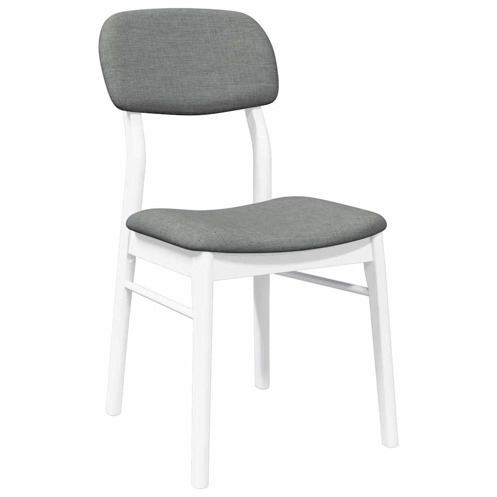 Chaises à manger coussins 2 pcs blanc bois massif caoutchouc - XIOS