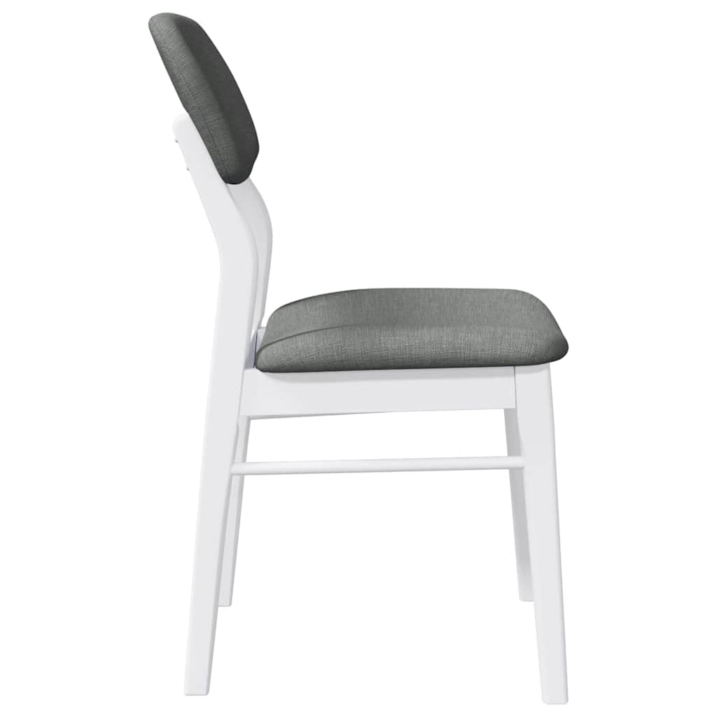 Chaises à manger coussins 2 pcs blanc bois massif caoutchouc - XIOS