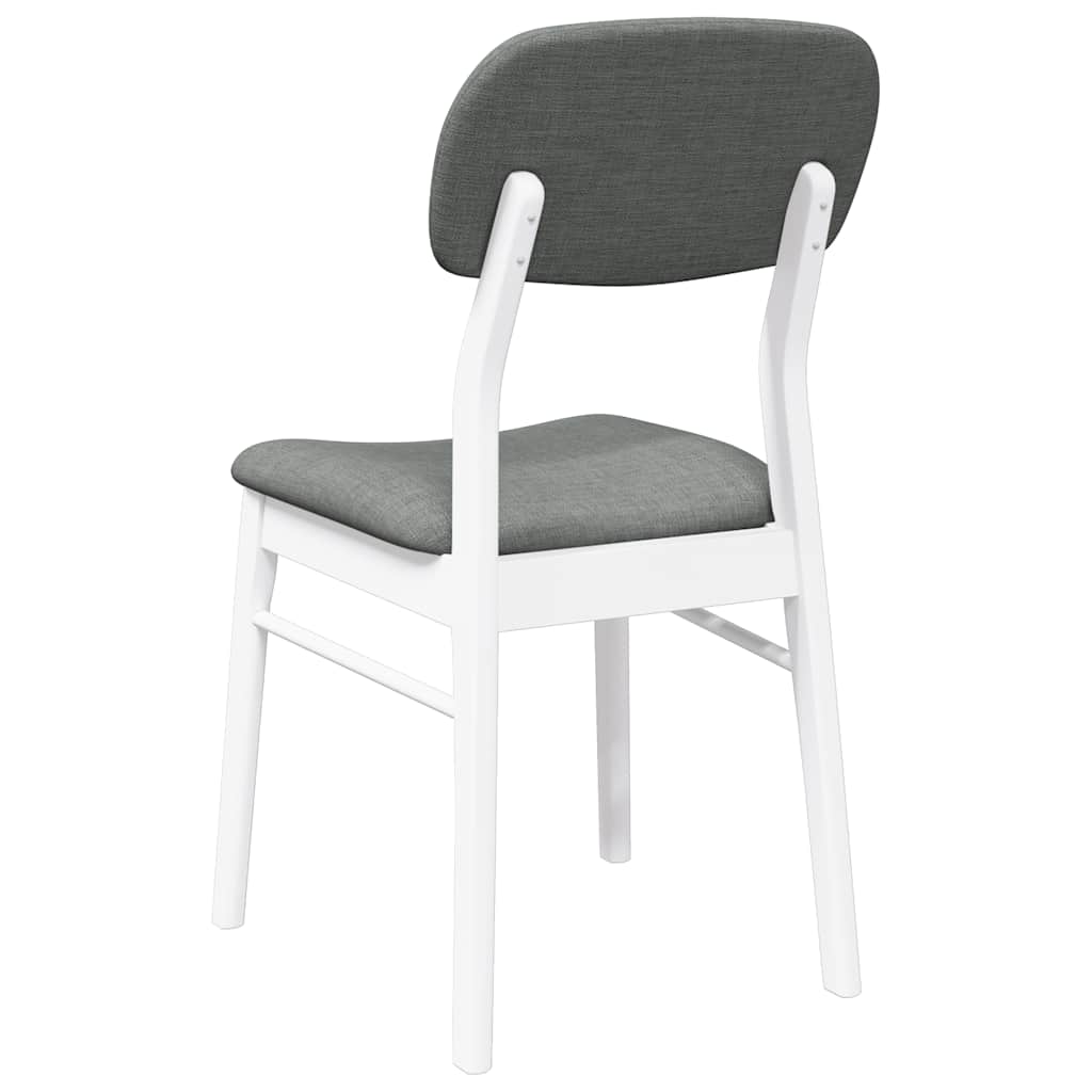 Chaises à manger coussins 2 pcs blanc bois massif caoutchouc - XIOS