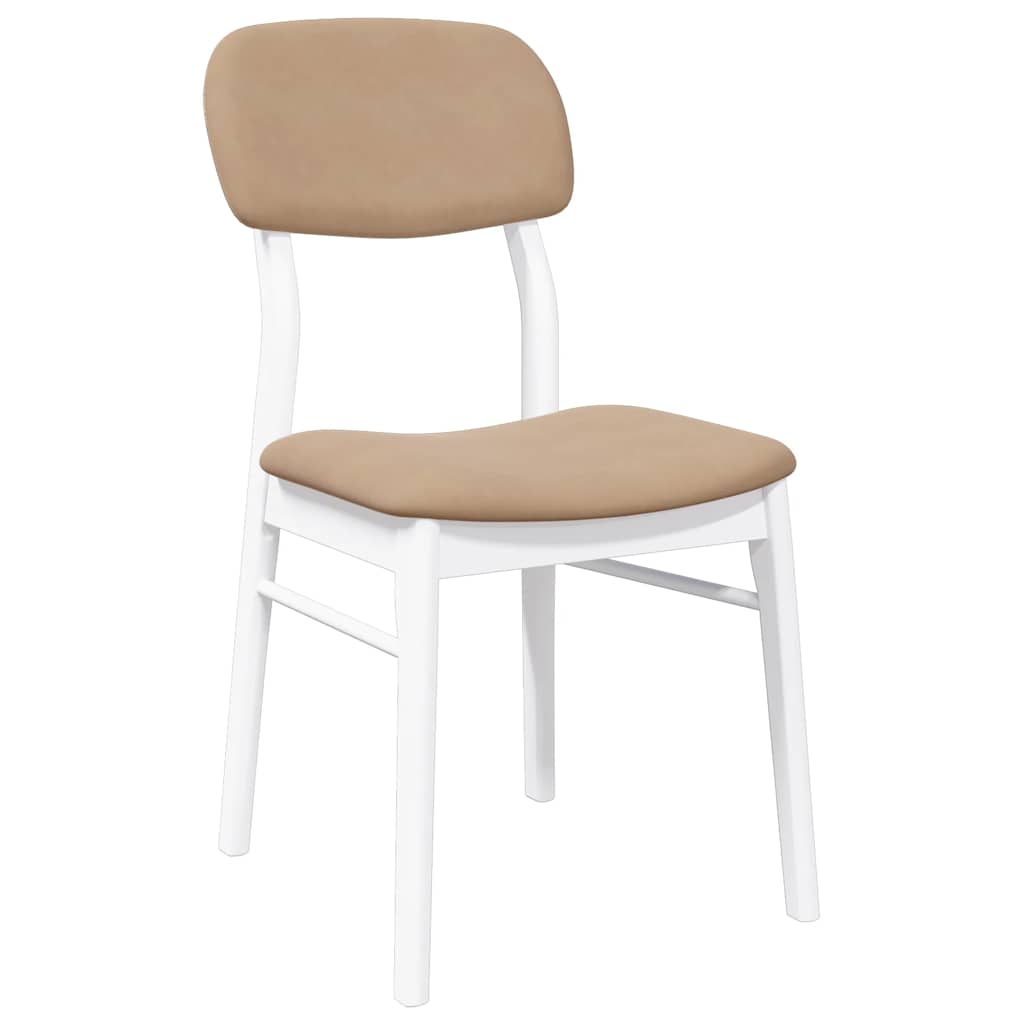 Chaises à manger coussins 2 pcs blanc bois massif caoutchouc - XIOS