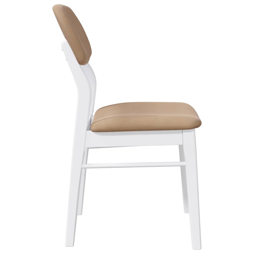 Chaises à manger coussins 2 pcs blanc bois massif caoutchouc - XIOS