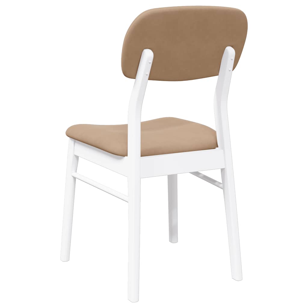 Chaises à manger coussins 2 pcs blanc bois massif caoutchouc - XIOS