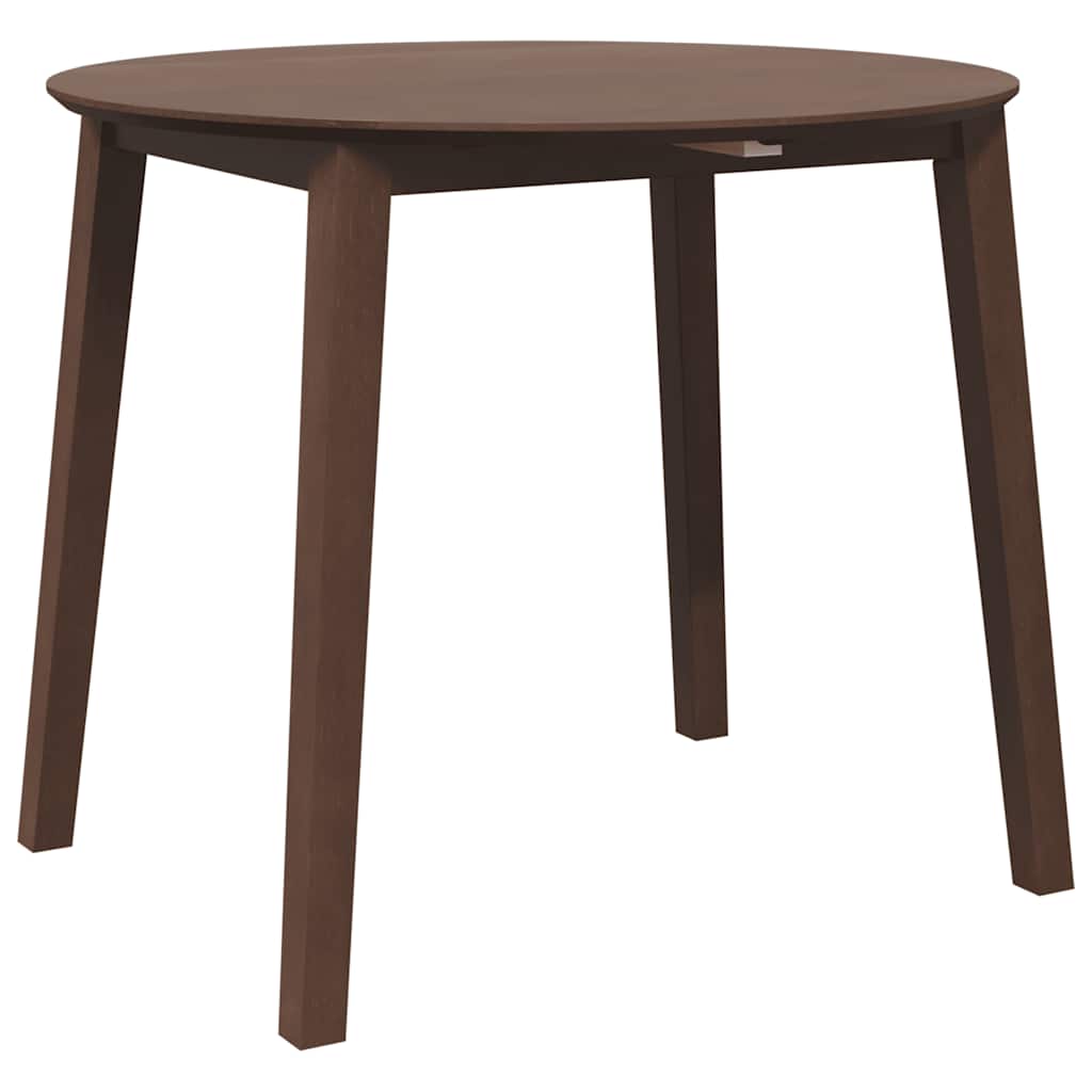 Table à manger marron bois massif et caoutchouc