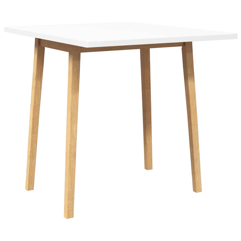Table à manger naturel bois massif et caoutchouc