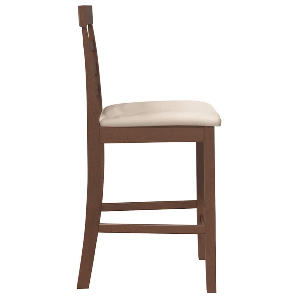 Tabourets de bar avec coussins 2 pcs marron bois massif d'hévéa - XIOS