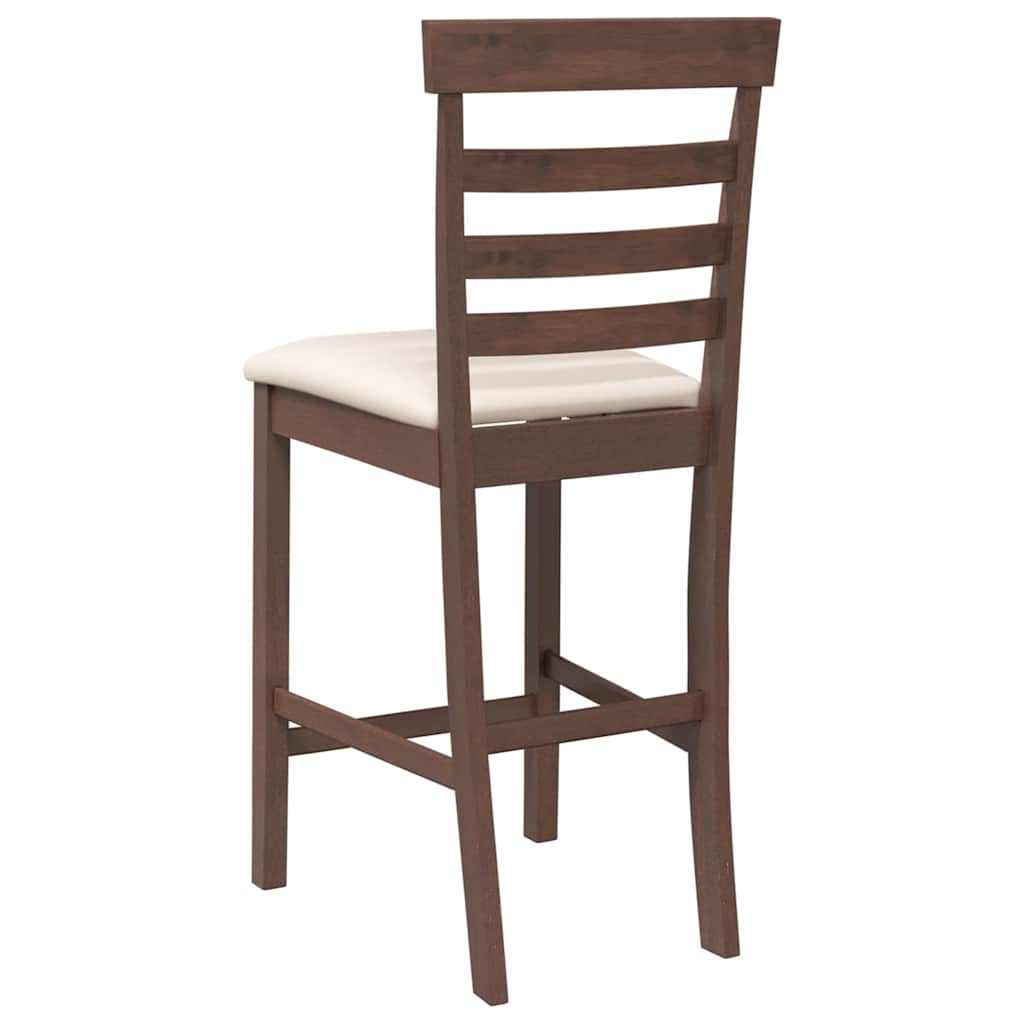 Tabourets de bar avec coussins 2 pcs marron bois massif d'hévéa - XIOS