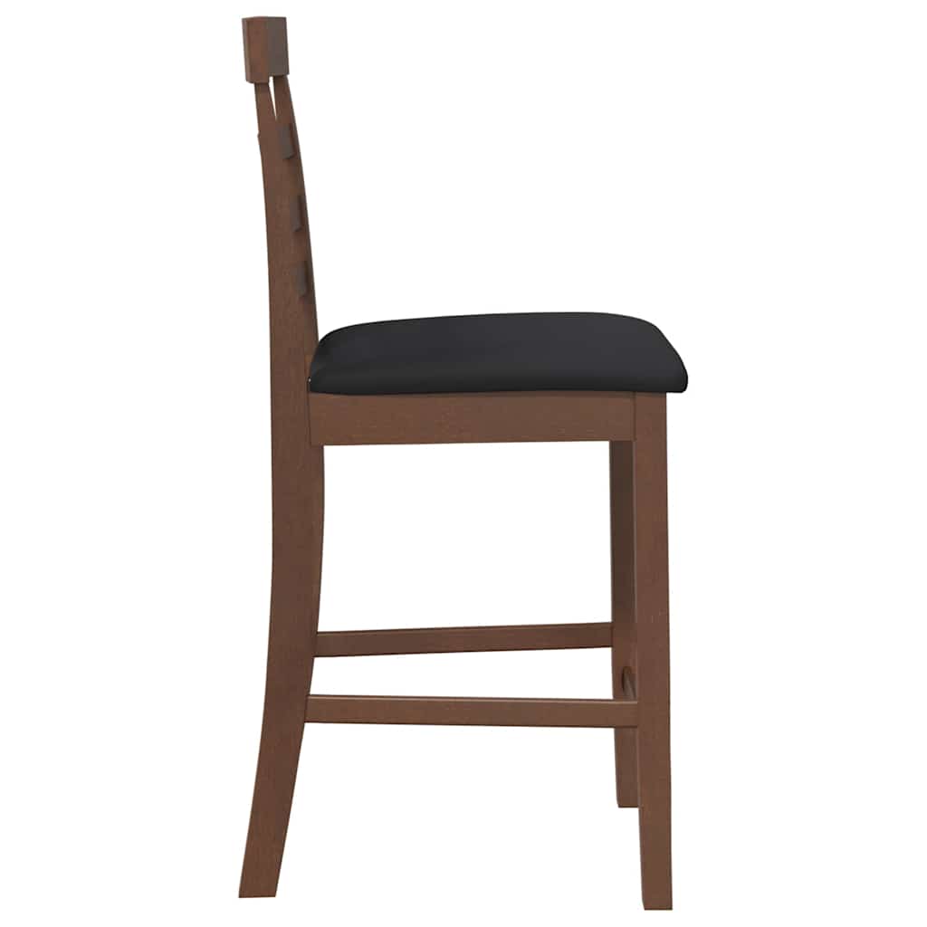 Tabourets de bar avec coussins 2 pcs marron bois massif d'hévéa - XIOS