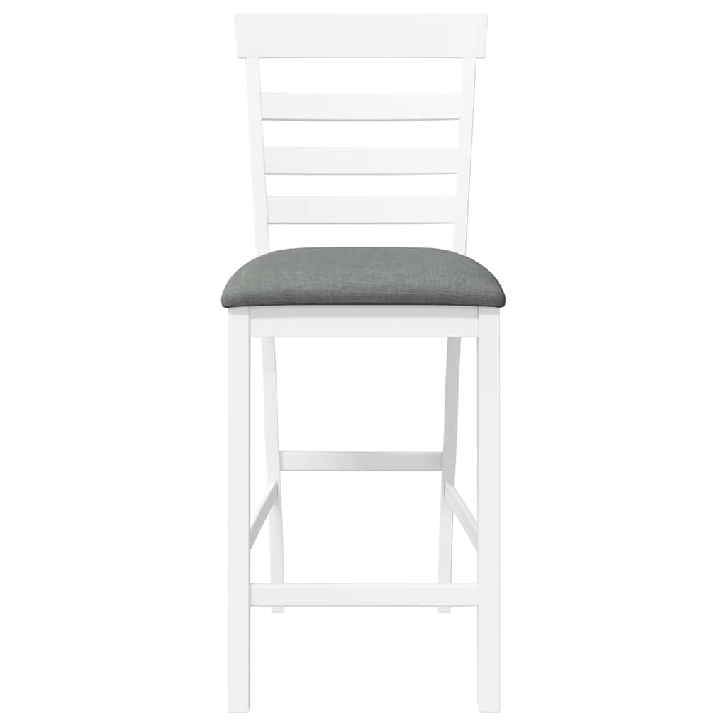 Tabourets de bar avec coussins 2 pcs blanc bois massif d'hévéa - XIOS