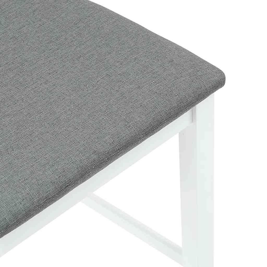 Tabourets de bar avec coussins 2 pcs blanc bois massif d'hévéa - XIOS