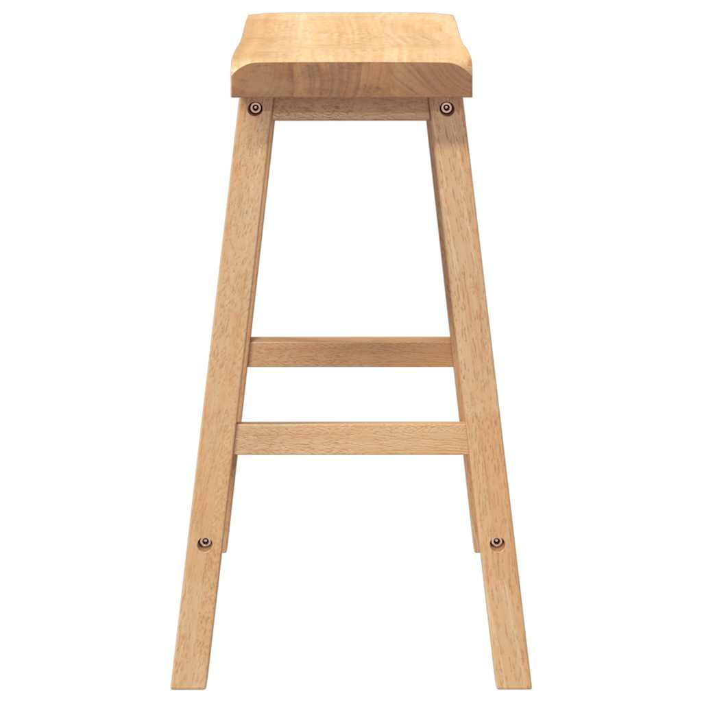 Tabourets de bar (lot de 2) en bois massif naturel et caoutchouc - XIOS