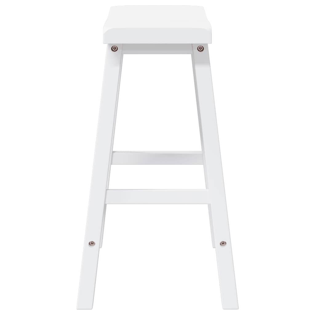 Tabourets de bar (lot de 2) en bois massif blanc et caoutchouc - XIOS