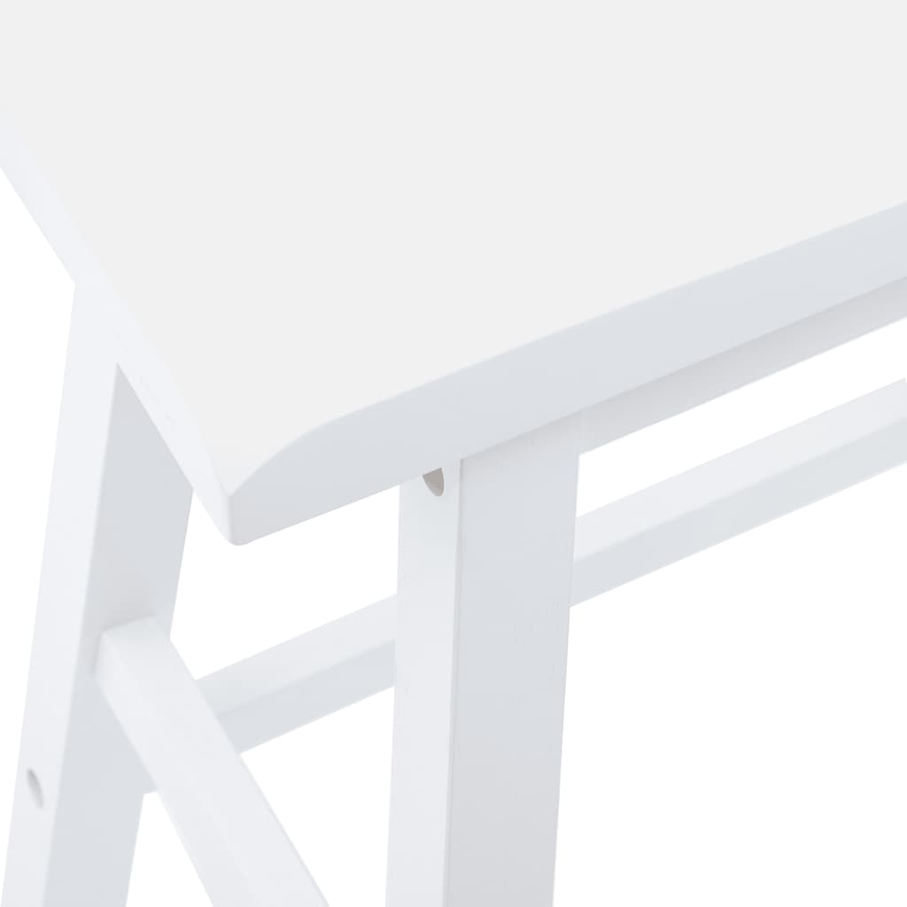 Tabourets de bar (lot de 2) en bois massif blanc et caoutchouc - XIOS