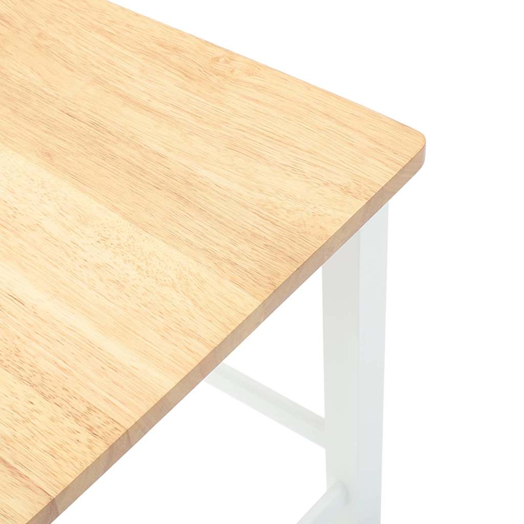 Tabourets de bar (lot de 2) en bois massif blanc et caoutchouc - XIOS