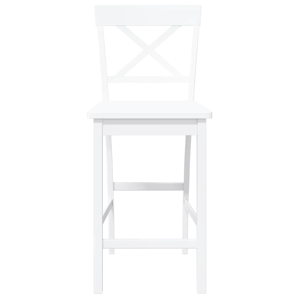 Tabourets de bar (lot de 2) en bois massif blanc et caoutchouc - XIOS