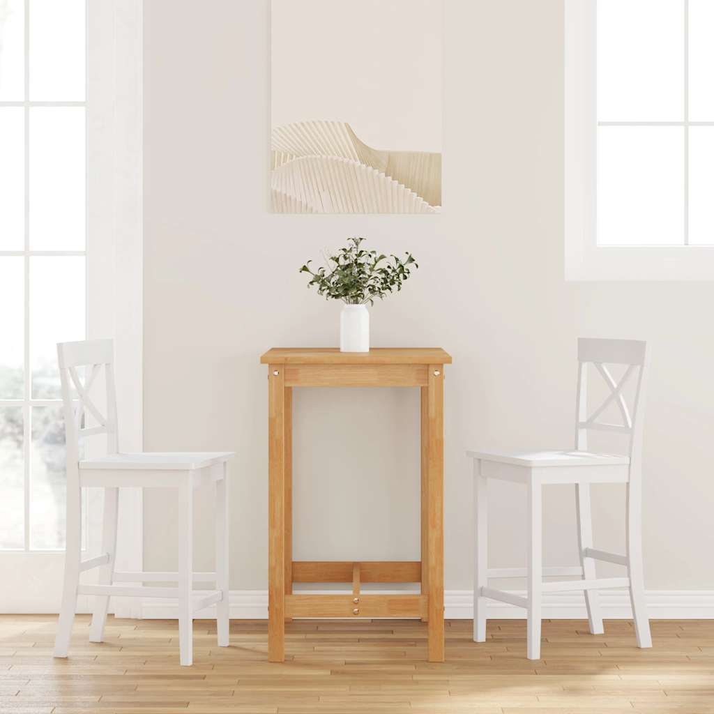 Tabourets de bar (lot de 2) en bois massif blanc et caoutchouc - XIOS