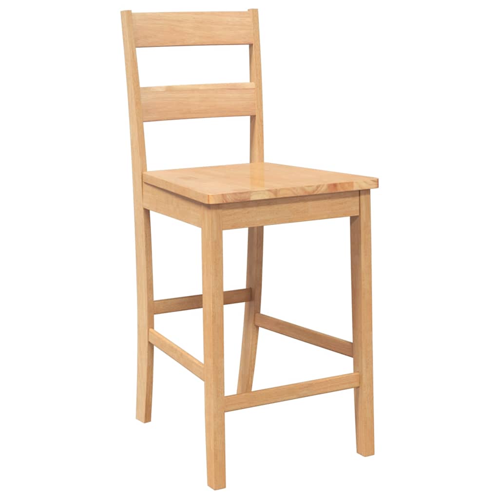 Tabourets de bar 2 pcs naturel bois massif d'hévéa - XIOS