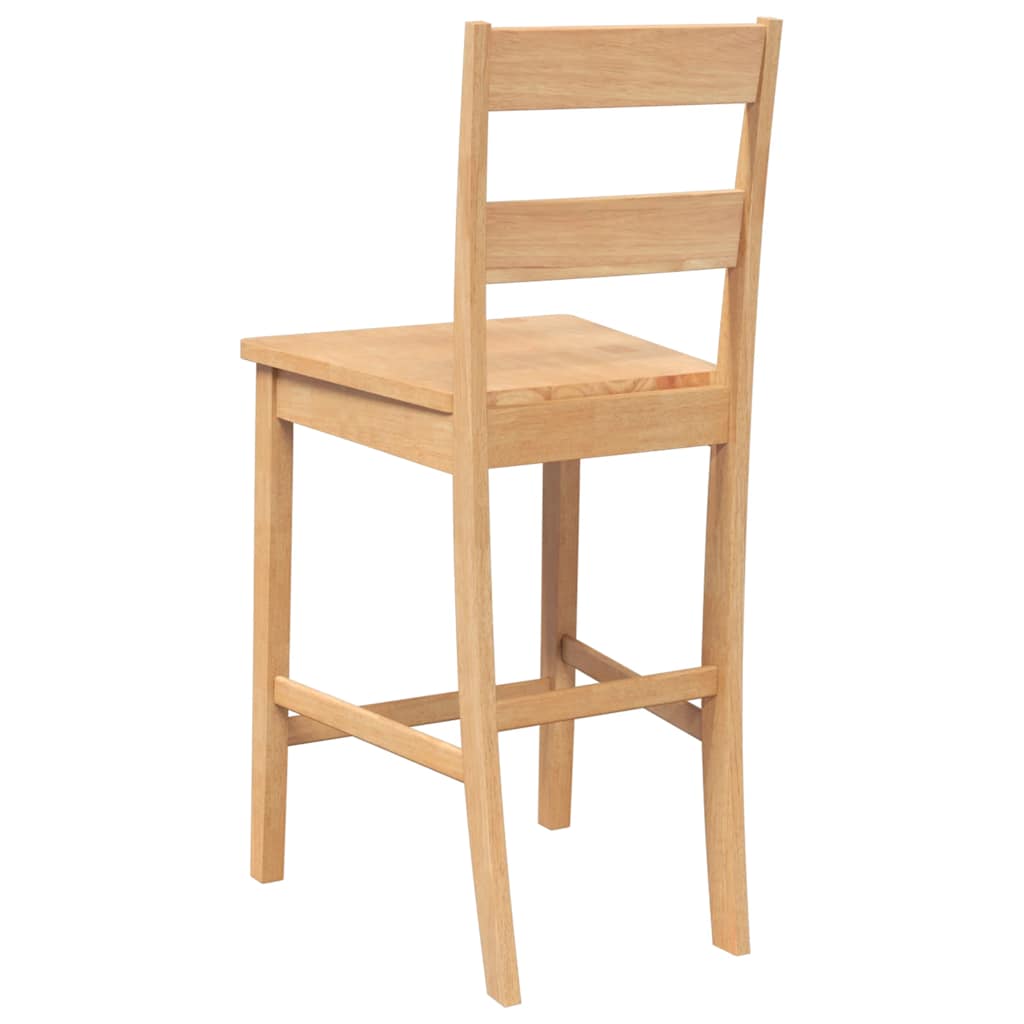 Tabourets de bar 2 pcs naturel bois massif d'hévéa - XIOS