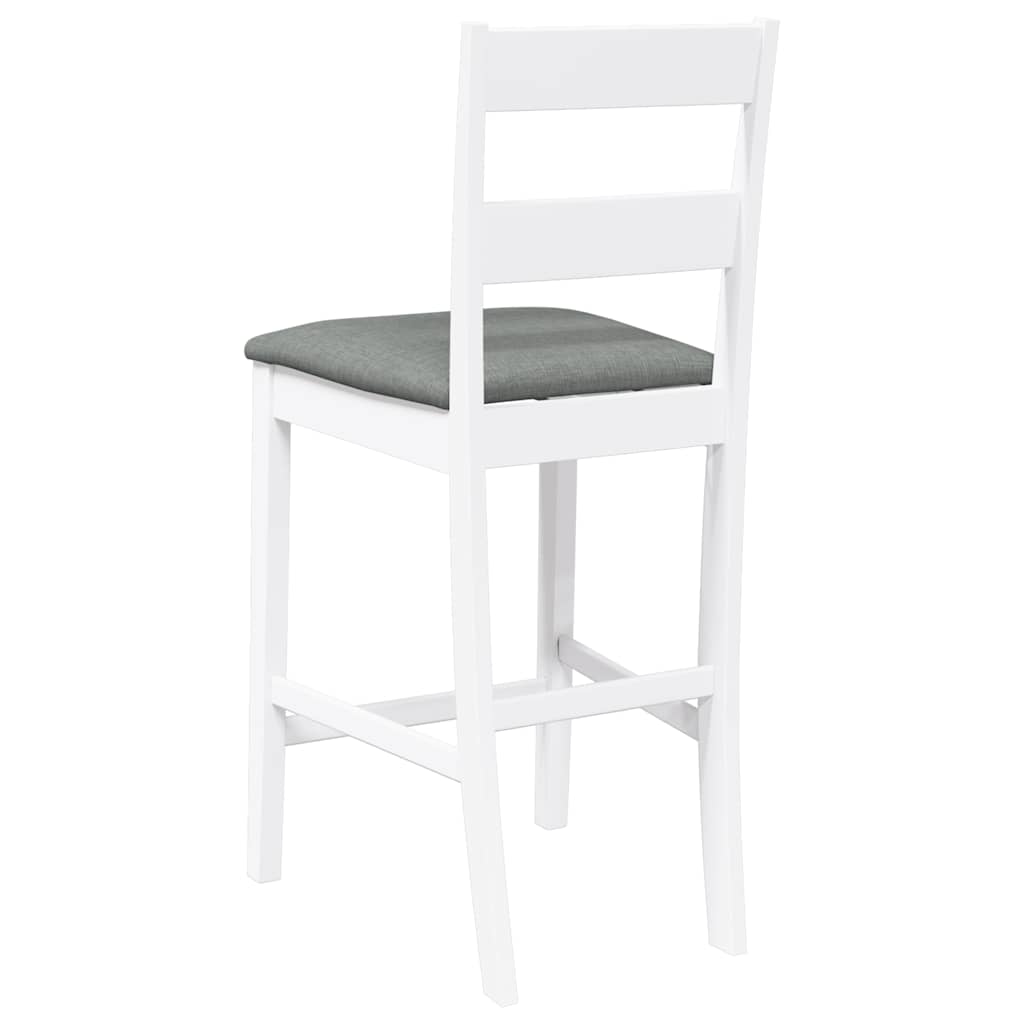 Tabourets de bar avec coussins 2 pcs blanc bois massif d'hévéa - XIOS