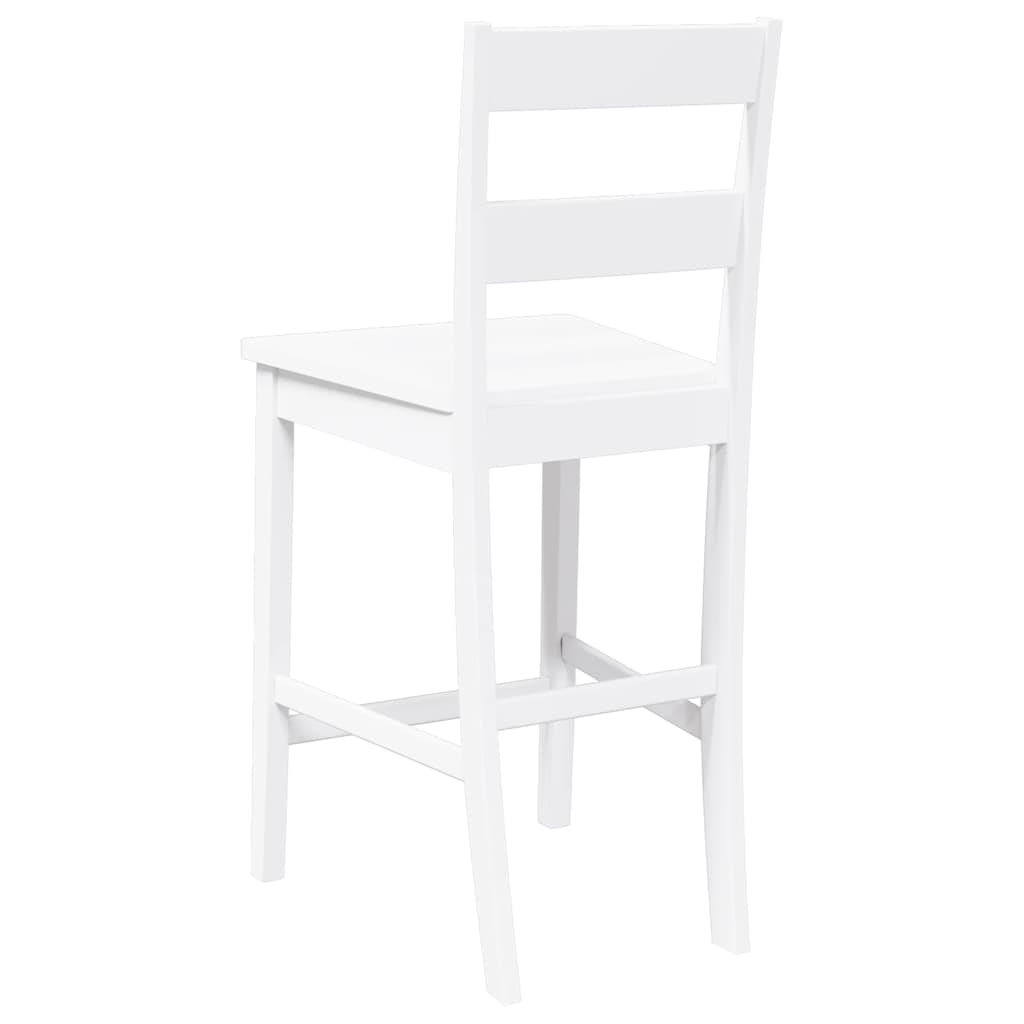 Tabourets de bar 2 pcs blanc bois massif d'hévéa - XIOS