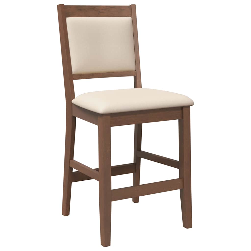 Tabourets de bar avec coussins (lot de 2) en bois massif marron et caoutchouc - XIOS