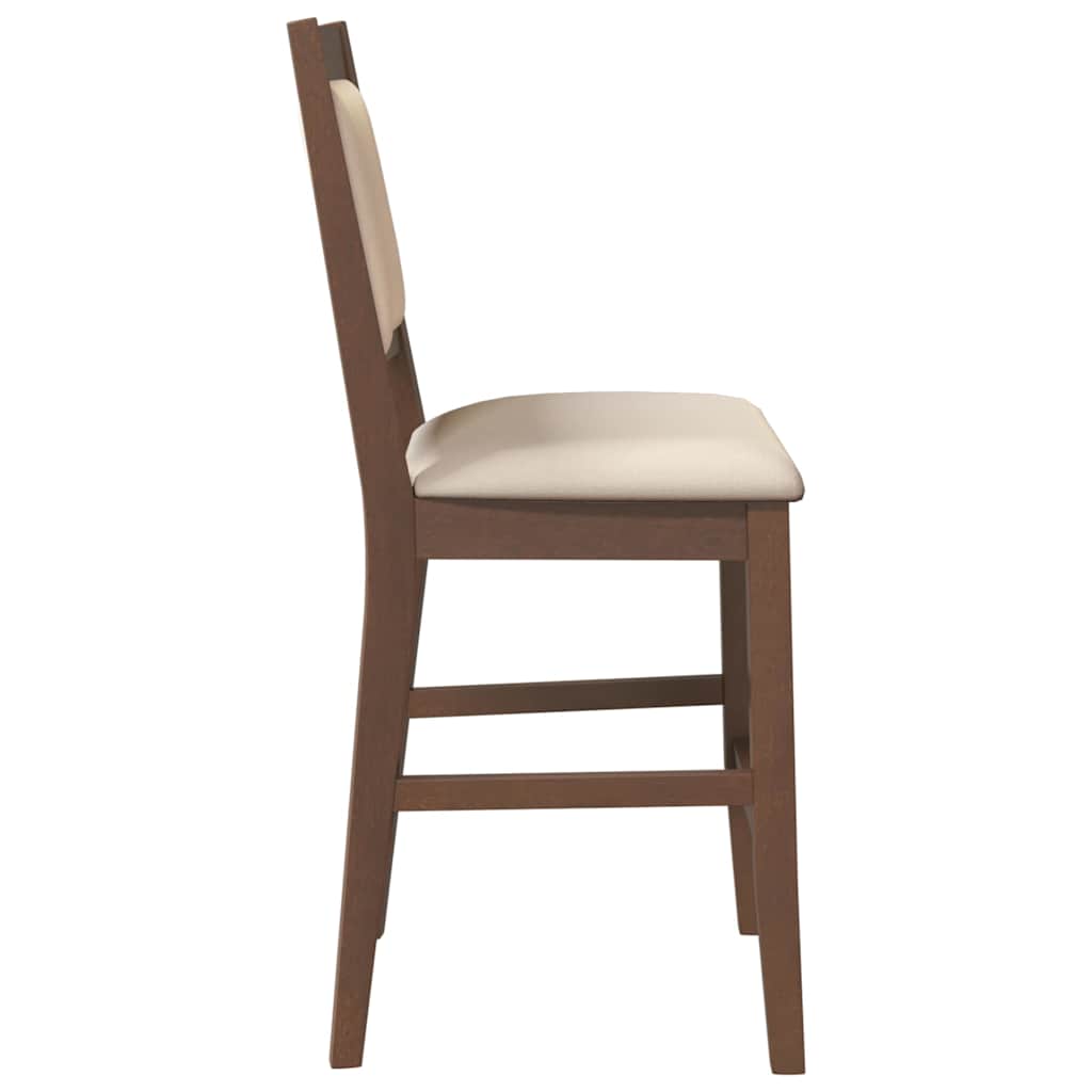 Tabourets de bar avec coussins (lot de 2) en bois massif marron et caoutchouc - XIOS