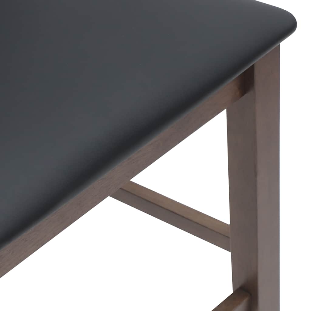 Tabourets de bar avec coussins (lot de 2) en bois massif marron et caoutchouc - XIOS