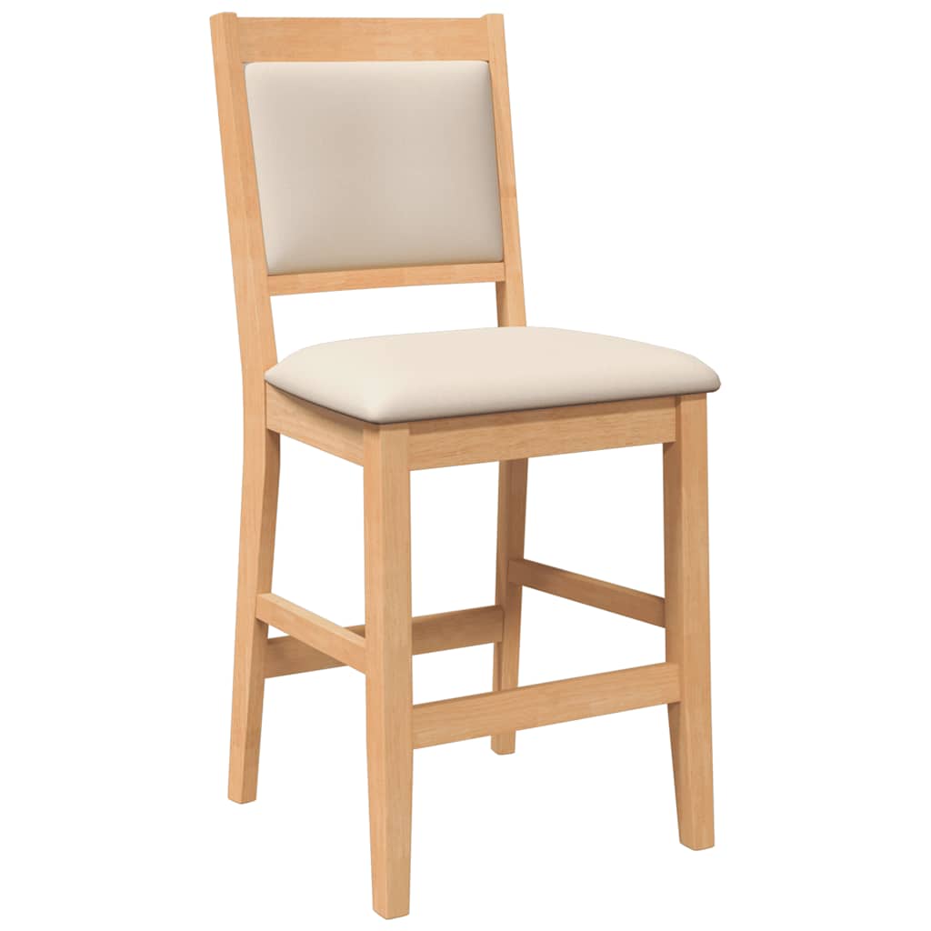 Tabourets de bar avec coussins (2 pcs) en bois massif naturel et caoutchouc - XIOS