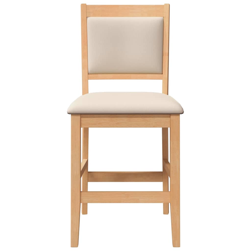 Tabourets de bar avec coussins (2 pcs) en bois massif naturel et caoutchouc - XIOS