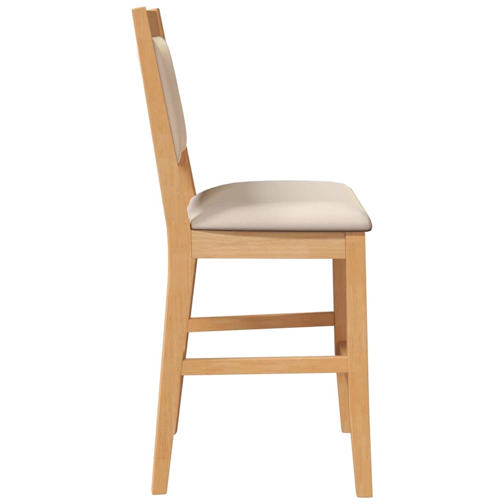 Tabourets de bar avec coussins (2 pcs) en bois massif naturel et caoutchouc - XIOS