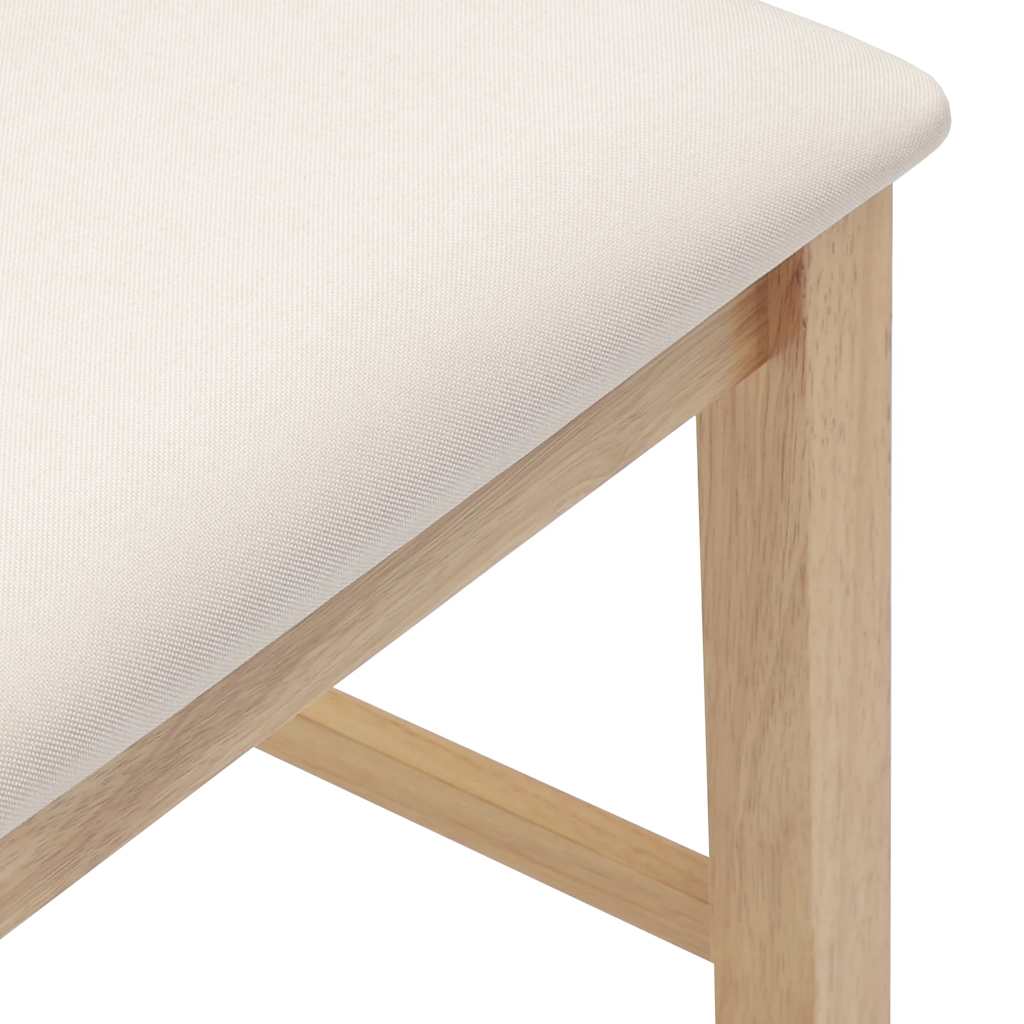 Tabourets de bar avec coussins (2 pcs) en bois massif naturel et caoutchouc - XIOS