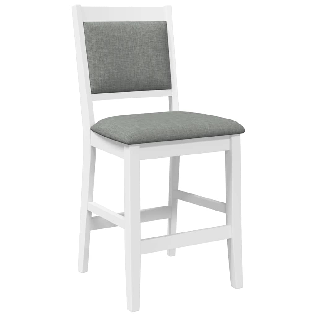 Tabourets de bar avec coussins (lot de 2) en bois massif blanc et caoutchouc - XIOS