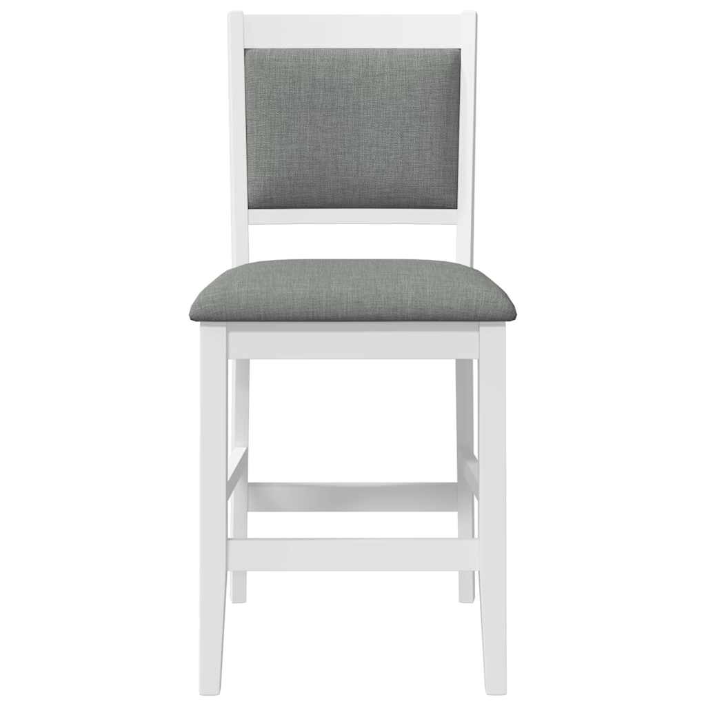 Tabourets de bar avec coussins (lot de 2) en bois massif blanc et caoutchouc - XIOS