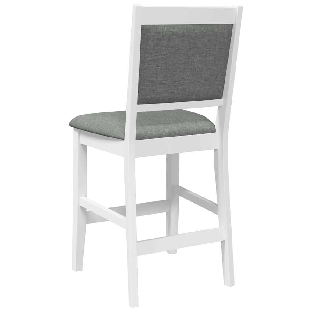 Tabourets de bar avec coussins (lot de 2) en bois massif blanc et caoutchouc - XIOS
