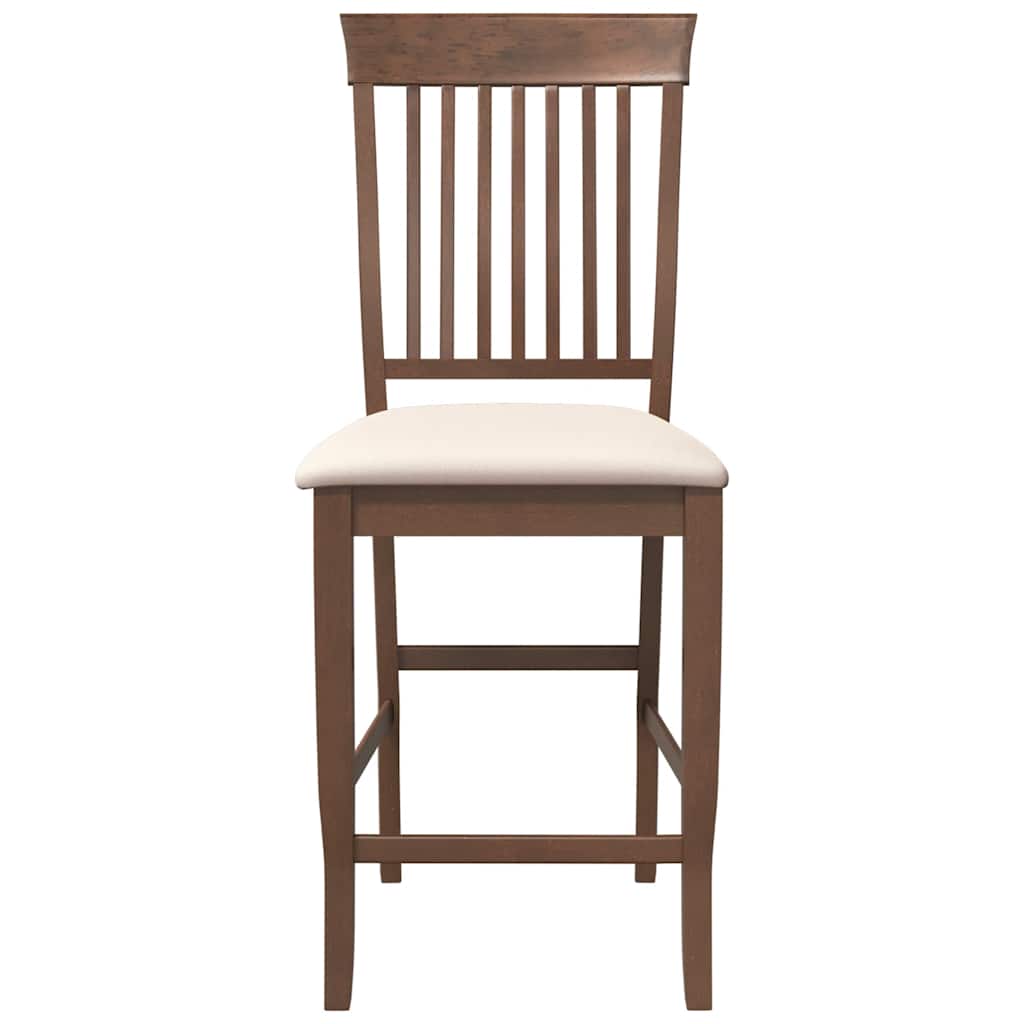 Tabourets de bar avec coussins (lot de 2) en bois massif marron et caoutchouc - XIOS