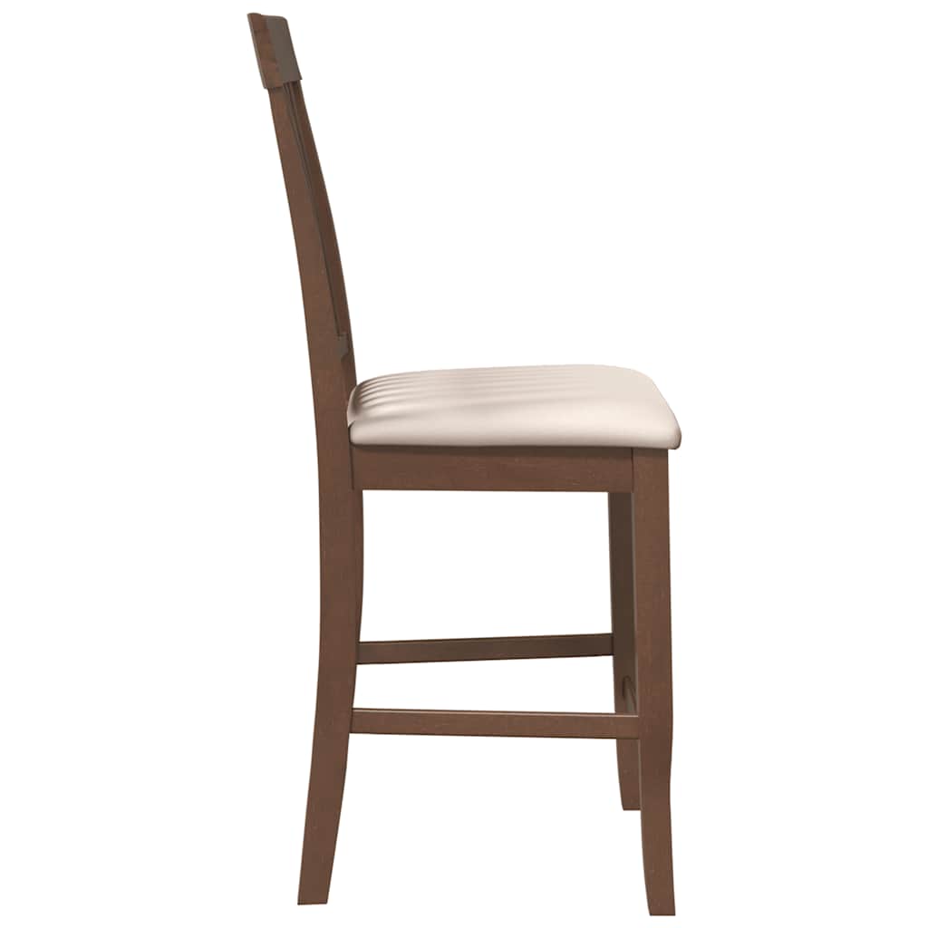Tabourets de bar avec coussins (lot de 2) en bois massif marron et caoutchouc - XIOS