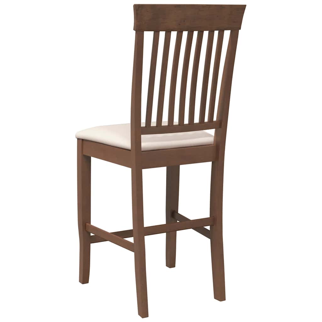 Tabourets de bar avec coussins (lot de 2) en bois massif marron et caoutchouc - XIOS