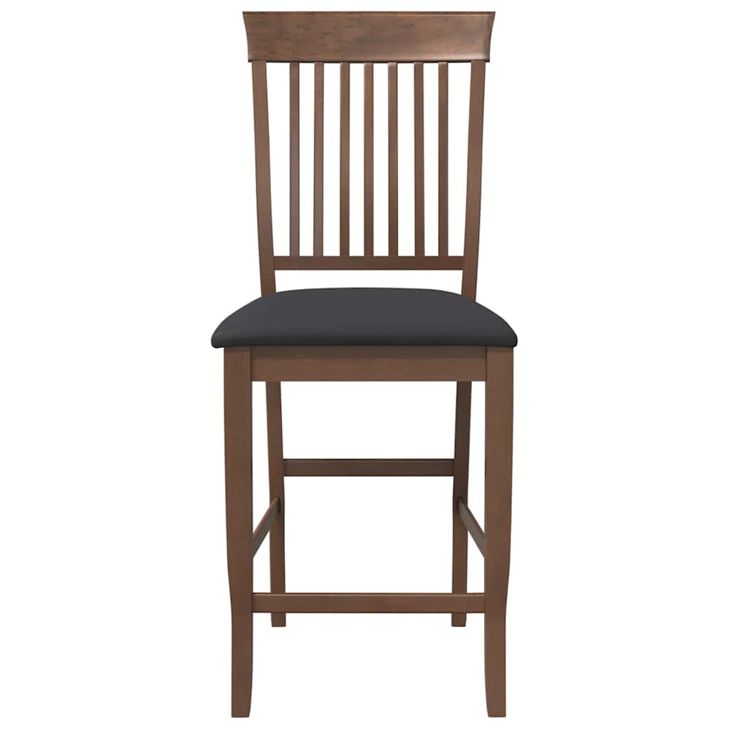 Tabourets de bar avec coussins (lot de 2) en bois massif marron et caoutchouc - XIOS