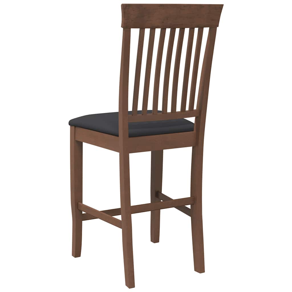 Tabourets de bar avec coussins (lot de 2) en bois massif marron et caoutchouc - XIOS