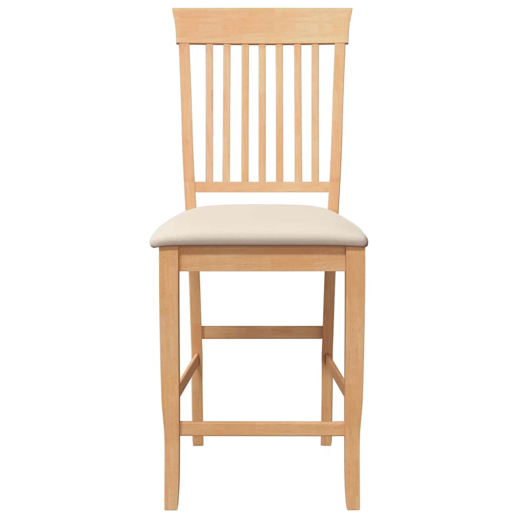 Tabourets de bar avec coussins (2 pcs) en bois massif naturel et caoutchouc - XIOS