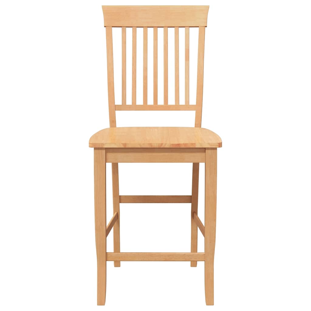 Tabourets de bar (lot de 2) en bois massif naturel et caoutchouc - XIOS