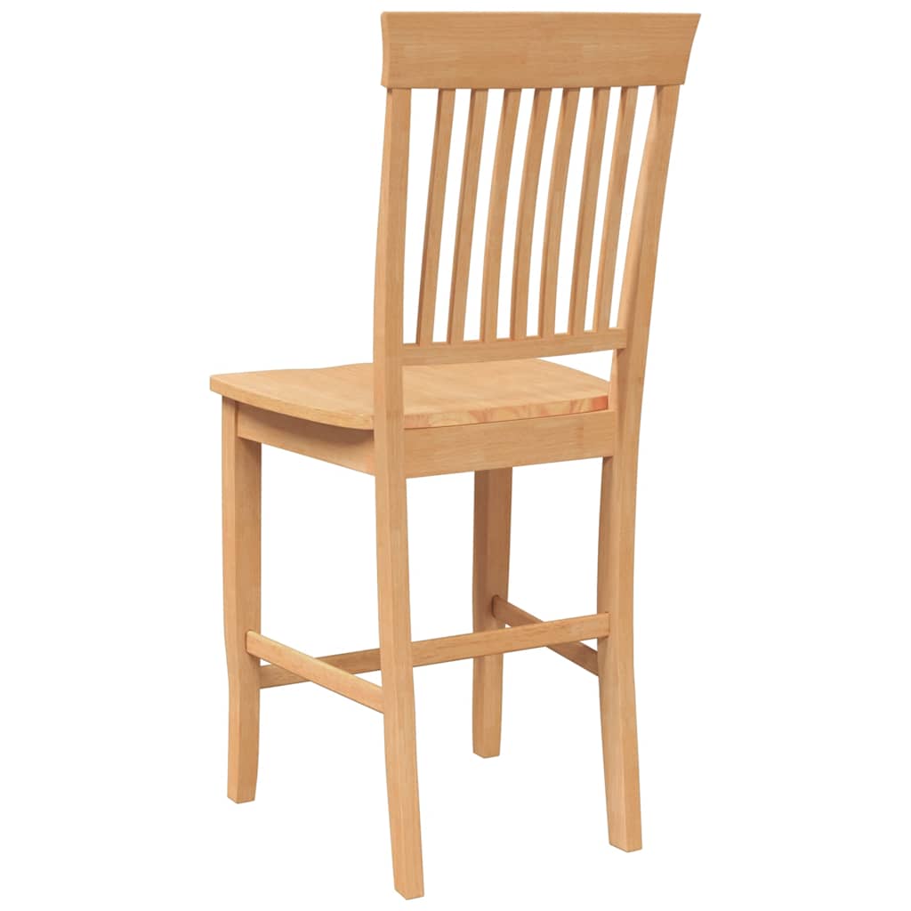 Tabourets de bar (lot de 2) en bois massif naturel et caoutchouc - XIOS