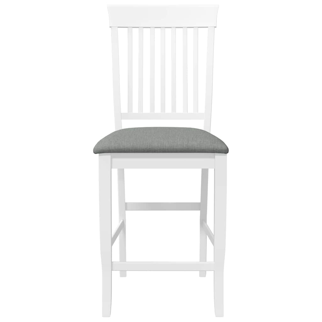 Tabourets de bar avec coussins (lot de 2) en bois massif blanc et caoutchouc - XIOS