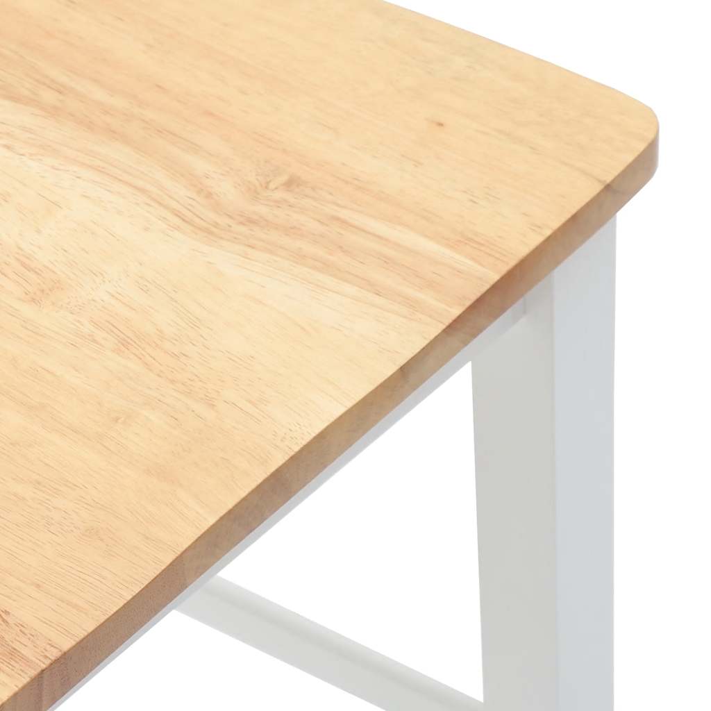 Tabourets de bar (lot de 2) en bois massif blanc et caoutchouc - XIOS
