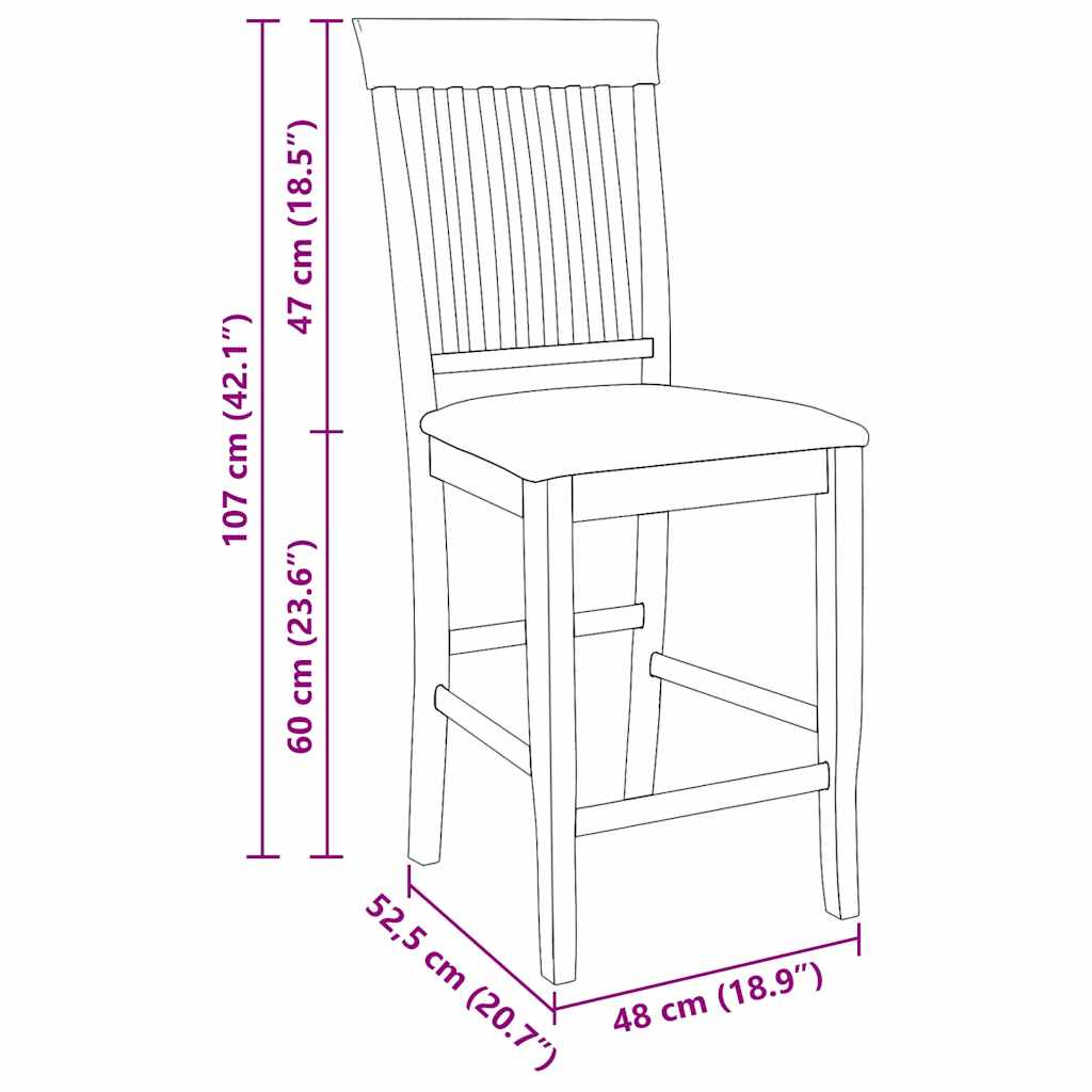 Tabourets de bar (lot de 2) en bois massif blanc et caoutchouc - XIOS